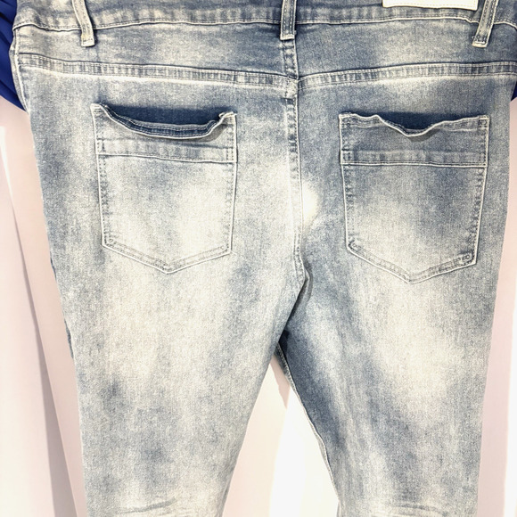 M. Society Politically Incorrect Men's Jeans Distressed Light Denim 40 x 32 Pant - Picture 8 of 16